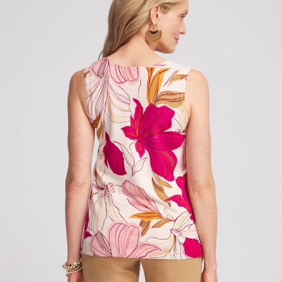 Chico's Pink and Orange Floral Top - Picture 3 of 6